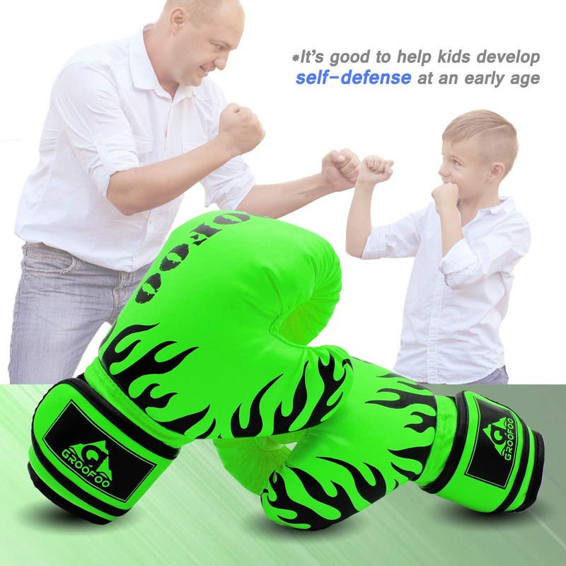 GROOFOO Kids Boxing Gloves 6oz Punching Gloves for Kids Youth Traning Gloves for Punching Bag Kickboxing Sparring Muay Thai MMA Fight Gloves - Image 2
